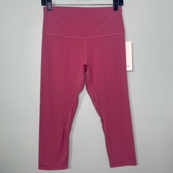 Lululemon Align High Rise Crop Leggings Pink Lush 10 Nwt - Picture 3 of 10
